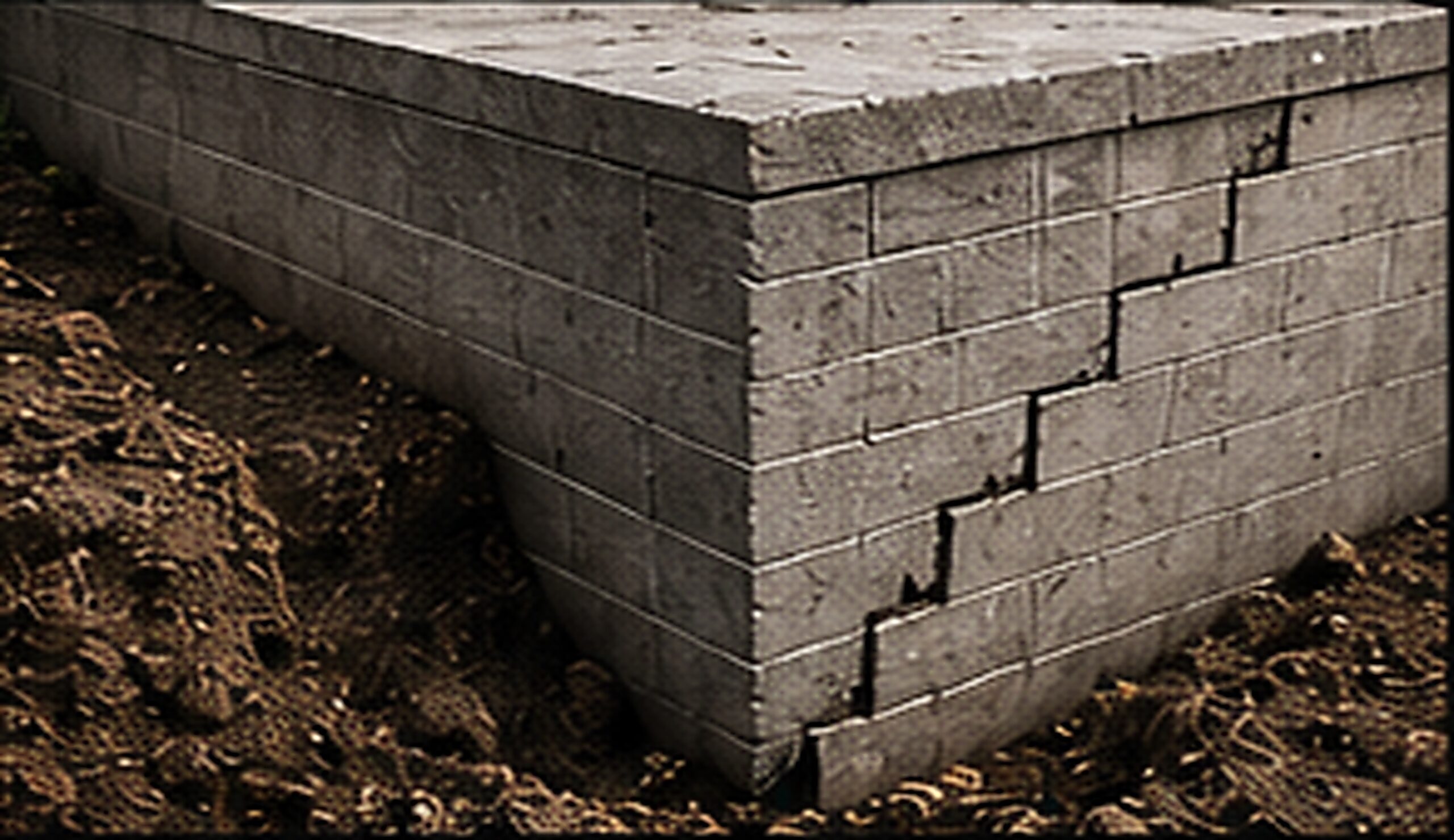Soil settlement causing stair-step foundation cracks in Edmonton