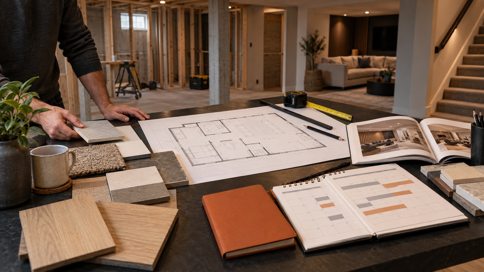 Basement development timeline planning for an Edmonton home